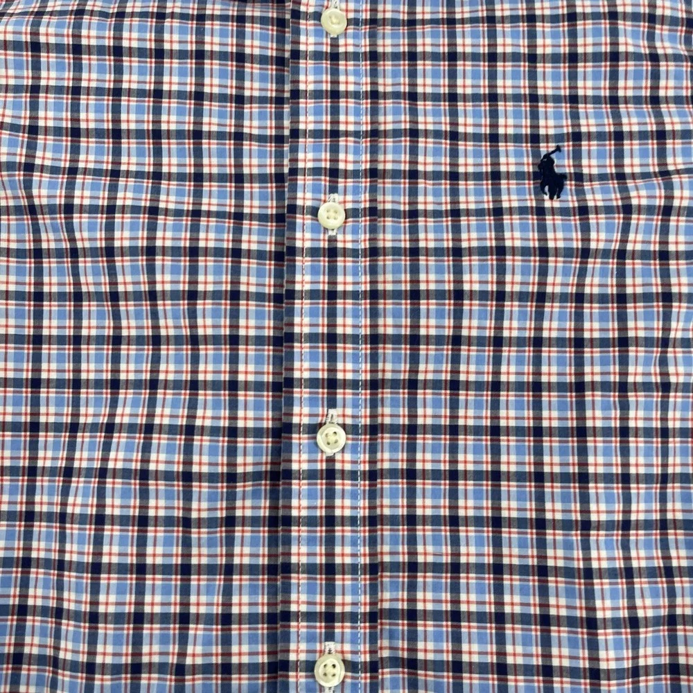 Ralph‎ Lauren Kids Plaid Button Down Shirt Natural Stretch Cotton Size 6